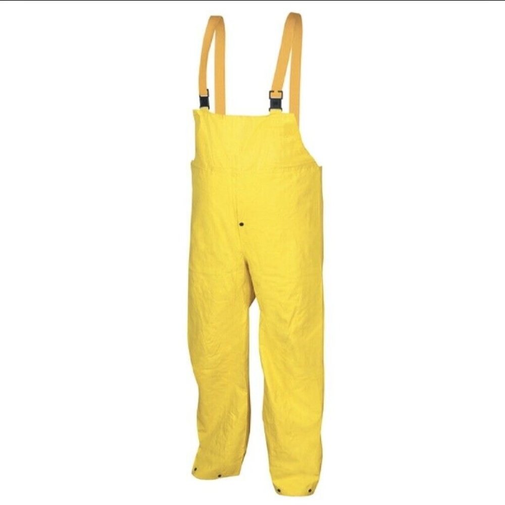 NIP Grainger Protective Clothing Yellow Neoprene/Nylon Rain Overall Mens Size M